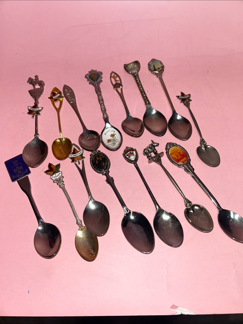 Collector Souvenir Silver-Tone Spoon Set - 🇨🇦 CANADA set of 15 pcs